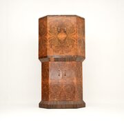 Art Deco Burr Walnut Cocktail Drinks Cabinet