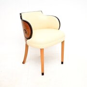 Art Deco Burr Walnut And Leather Desk Chair