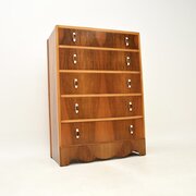 Art Deco Figured Walnut Chest Of Drawers