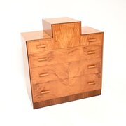 Art Deco Satin Birch And Walnut Chest Of Drawers