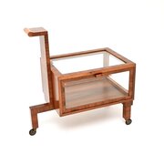 Art Deco Walnut Display Case / Serving Cart