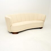 Danish Vintage Curved Banana Cocktail Sofa