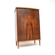 Danish Vintage Walnut And Brass Chest Of Drawers