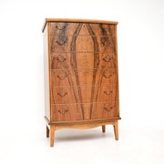 Danish Vintage Walnut And Brass Chest Of Drawers