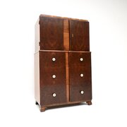 French Art Deco Burr Walnut Cabinet On Chest