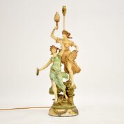 Large Antique Art Nouveau Table Lamp