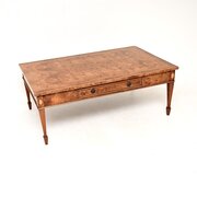 Large Antique Burr Walnut Coffee Table