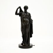 Large Antique French Bronze Neoclassical Robed Lady