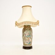 Large Antique Oriental Ceramic Table Lamp
