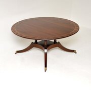Large Circular Antique Mahogany Dining Table