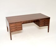 Large Danish Vintage Rosewood Executive Desk