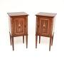 Pair of Antique Edwardian Inlaid Mahogany Bedsides