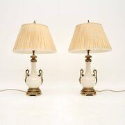 Pair Of Antique French Ceramic And Table Lamps