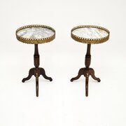 Pair Of Antique French Marble Top Wine Tables