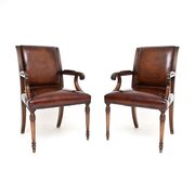 Pair Of Antique Georgian Style Mahogany Armchairs