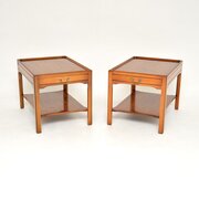 Pair Of Antique Georgian Style Yew Side Tables