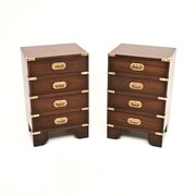 Pair Of Antique Military Campaign Style Bedsides