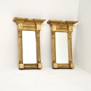 Pair Of Antique Regency Period Gilt Wood Mirrors