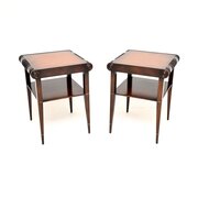 Pair Of Antique Regency Style Leather Top Tables