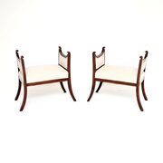 Pair Of Antique Swedish Mahogany Stools