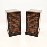 Pair Of Antique Victorian Amboyna Bedside Chests