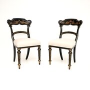 Pair Of Antique Victorian Chinoiserie Side Chairs