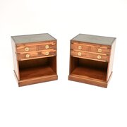 Pair Of Antique Yew Military Campaign Bedsides