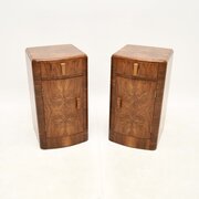 Pair Of Art Deco Walnut Bedside Cabinets