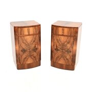 Pair Of Art Deco Walnut Bedside Cabinets