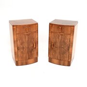 Pair Of Art Deco Walnut Bedside Cabinets