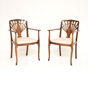 Pair Of Art Deco Walnut Side Chairs