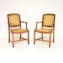 Pair of Art Deco Walnut and Leather Armchairs