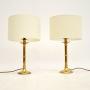 Pair of Brass Table Lamps Vintage 1970’s