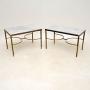 Pair of Brass & Marble Side Tables Vintage 1960s