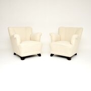 Pair Of Danish Vintage Club Armchairs