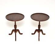 Pair Of Danish Vintage Mahogany Wine Tables