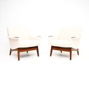 Pair Of Danish Vintage Teak Armchairs