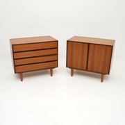 Pair Of Danish Vintage Teak Cabinets / Sideboard
