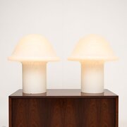 Pair Of Large Vintage Murano Glass Mushroom Lamps