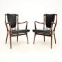 Pair of Rosewood and Leather Armchairs