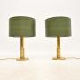 Pair of Swedish Vintage Brass Table Lamps