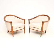 Pair Of Swedish Vintage Teak Armchairs