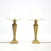 Pair Of Vintage Brass Table Lamps