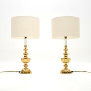 Pair Of Vintage Brass Table Lamps