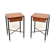Pair Of Vintage French Mahogany Side Tables