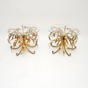 Pair Of Vintage Gilt Metal Side Tables Hans Kogl