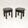 Pair of Vintage Italian Brass Inlaid Side Tables