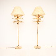 Pair Of Vintage Italian Brass Palm Tree Floor Lamp
