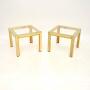 Pair of Vintage Italian Brass Side Tables by Zevi