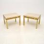 Pair of Vintage Italian Brass and Marble Tables